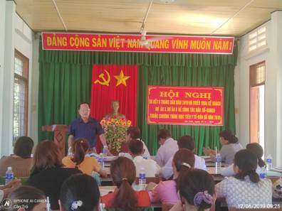 Đồng chí Lê Văn Thanh – Phó chủ tịch UBND huyện, trưởng ban chỉ đạo Dân số KHHGĐ huyện phát biểu chỉ đạo tại hội nghị.