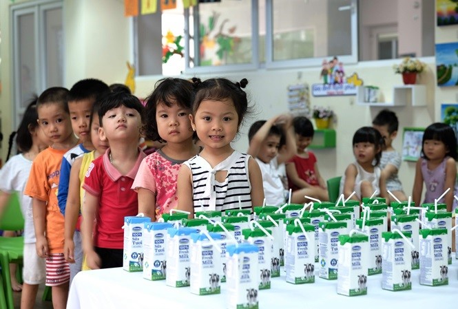 Chương trình Sữa học đường trong các cơ sở giáo dục mầm non trên địa bàn huyện An Lão năm  2019 - 2020